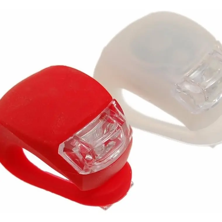 PAR LUCES LED BICICLETA SILICONA IMPERMEABLES (Rojo/Blanco) - 1
