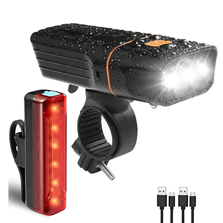 LINTERNA LED BICICLETA DELANTERA Y TRASERA USB RECARGABLE - 1