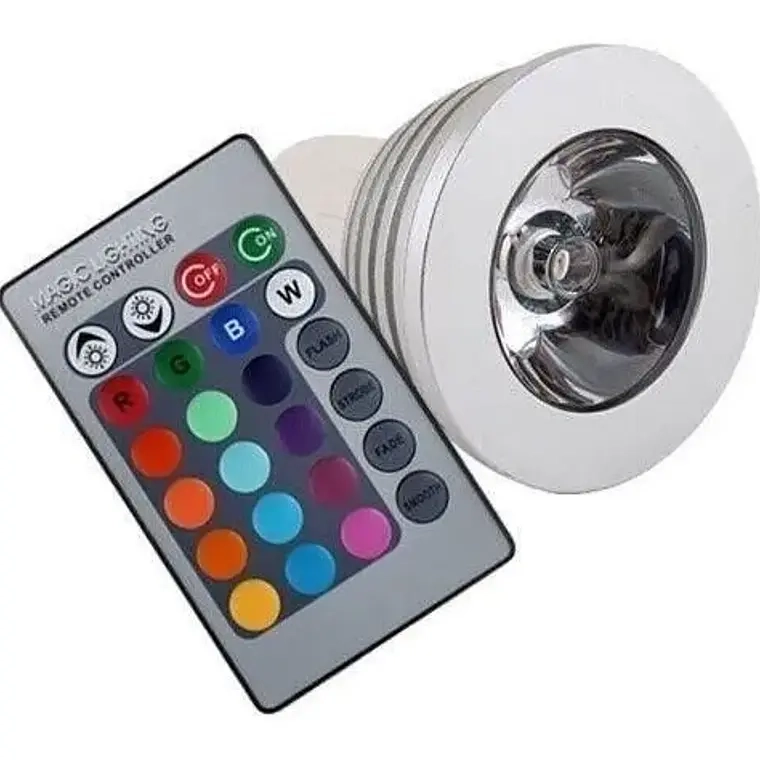 AMPOLLETA DICROICA E27 RGB + CONTROL REMOTO - 1