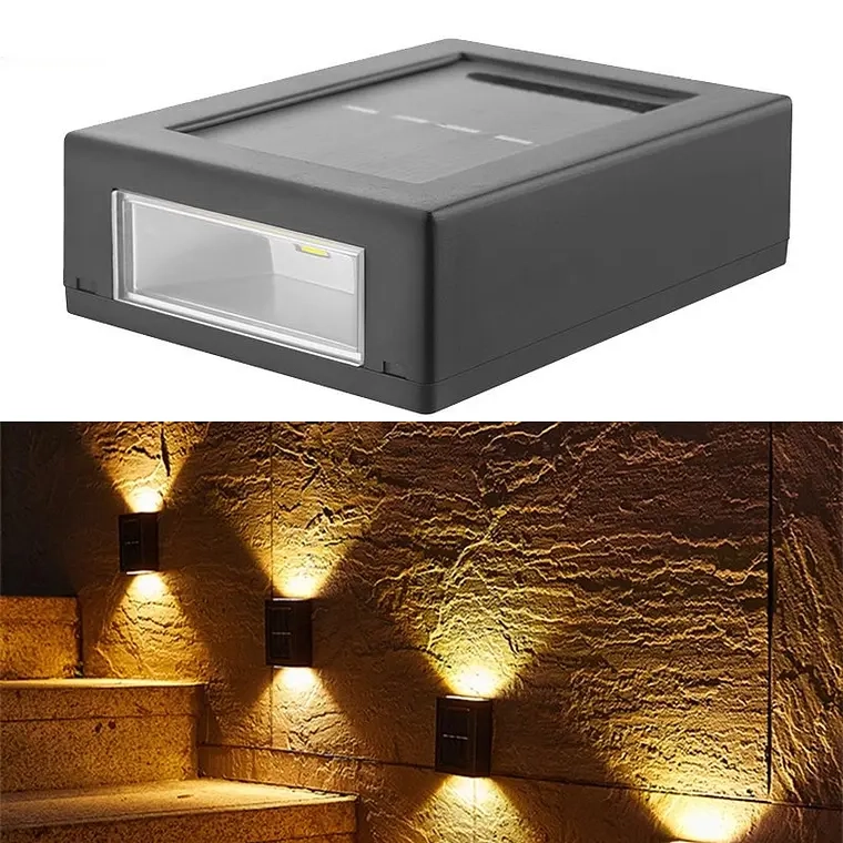 LAMPARA APLIQUE SOLAR X2 EXTERIOR IMPERMEABLE - 1