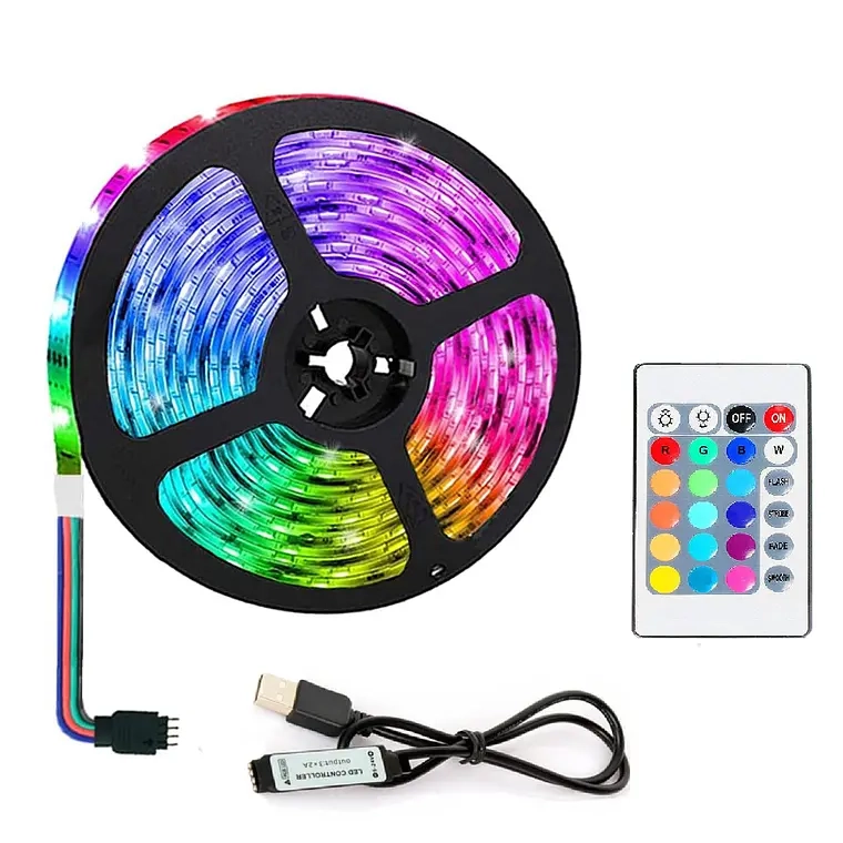 CINTA TIRA LED 5 METROS CONTROL RGB 5050 USB 5V - 1