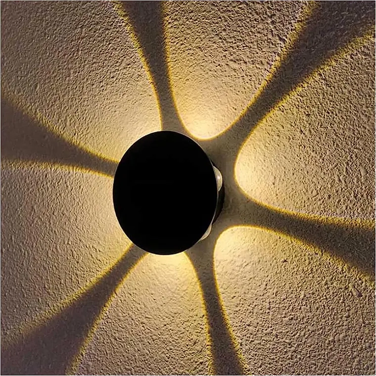 FOCO LED REDONDO EXTERIOR INTERIOR APLIQUE DE PARED 6 LED (Blanco calido) - 1
