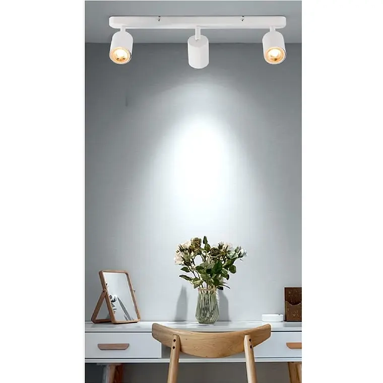 APLIQUE LAMPARA TRIPLE DIRIGIBLE CON AMPOLLETA DICROICA GU10 (Blanco Luz fria) - 1