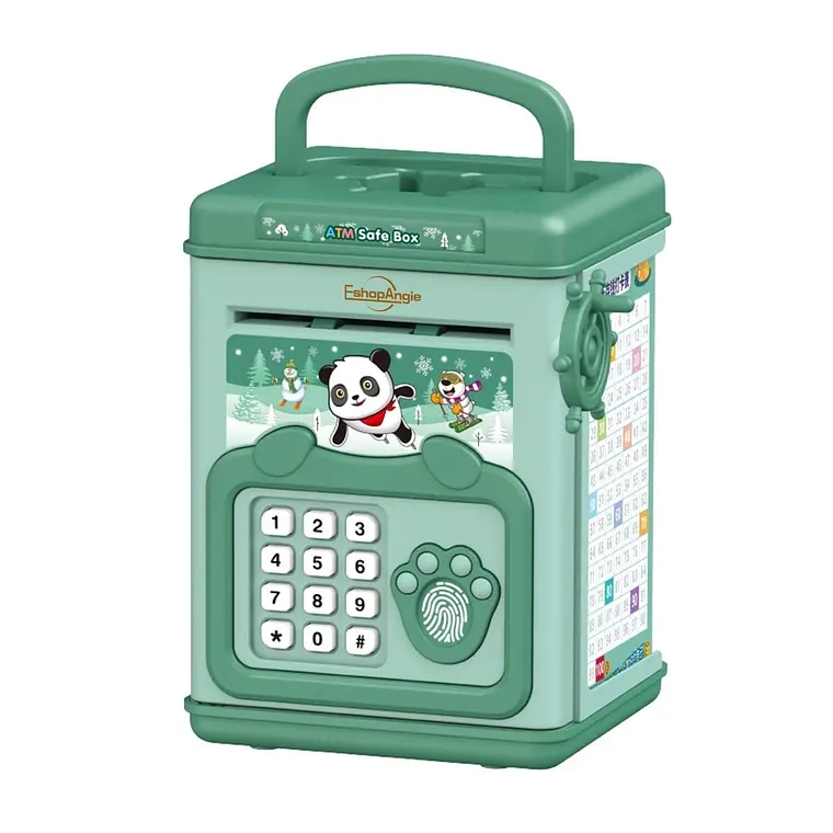 ALCANCIA DE AHORRO ELECTRONICA SONIDO HUELLA Y CONTRASEÑA (Verde) - 1