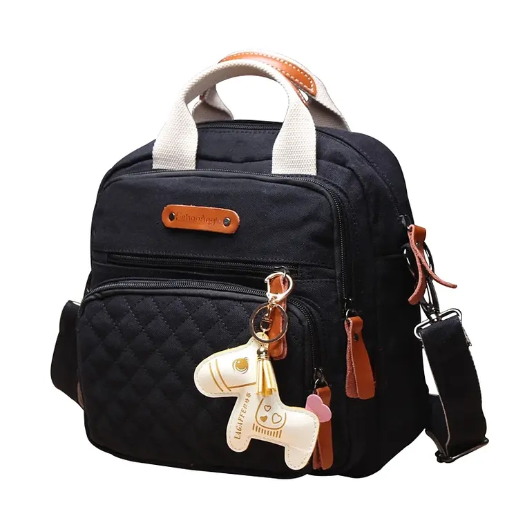 BOLSA MOCHILA PAÑALERA MULTIFUNCIONAL BOLSA PEQUEÑA MATERNAL (Negro) - 1