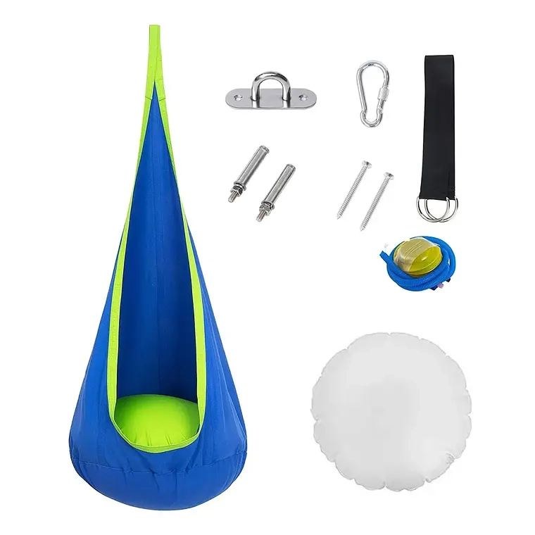 COLUMPIO SENSORIAL HAMACA NIÑOS INTERIOR Y EXTERIOR CON COJIN (Azul) - 1