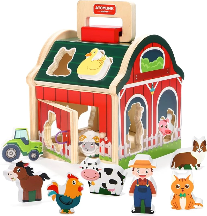 JUGUETE DIDACTICO GRANJA ENCAJE DE ANIMALES DE MADERA NIÑOS - 1