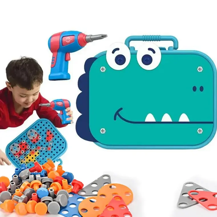 JUGUETE PUZZLES 2D, 3D HERRAMIENTA TORNILLOS TALADRO (Dinosaurio) - 1