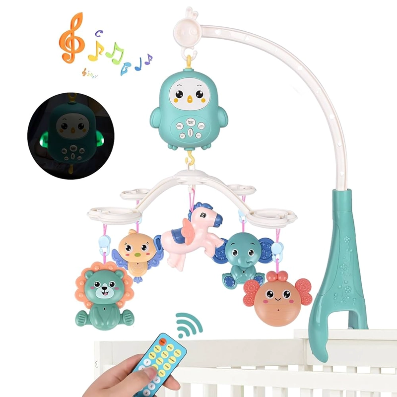 MOVIL GIRATORIO MUSICAL CON LUCES PARA CUNA + CONTROL - 1