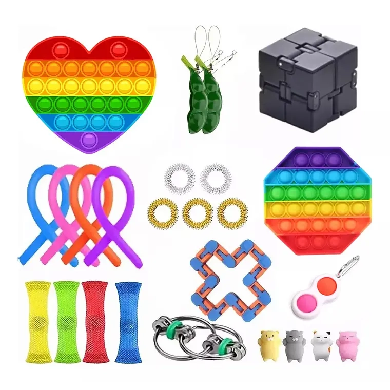 SET 25 PIEZAS FIDGET TOY JUGUETE SENSORIAL ANTI ESTRE S - 1