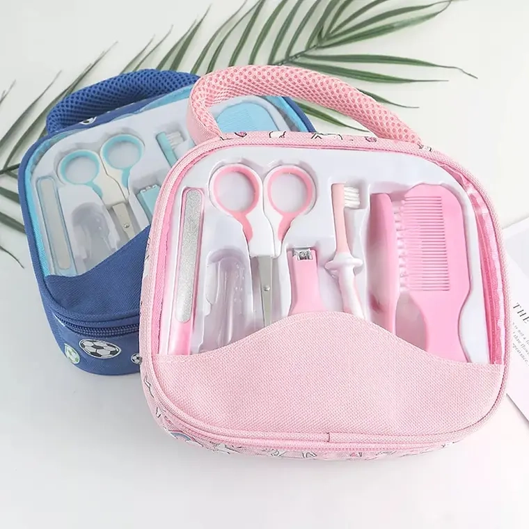 SET DE CUIDADOS PARA BEBE MANICURE 7 PCS CON BOLSO DE VIAJE (Rosado) - 1