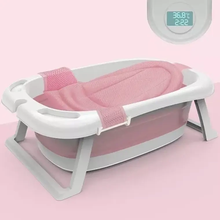 TINA BEBE BAÑERA PLEGABLE ANTIDESLIZANTE (Rosado) - 1