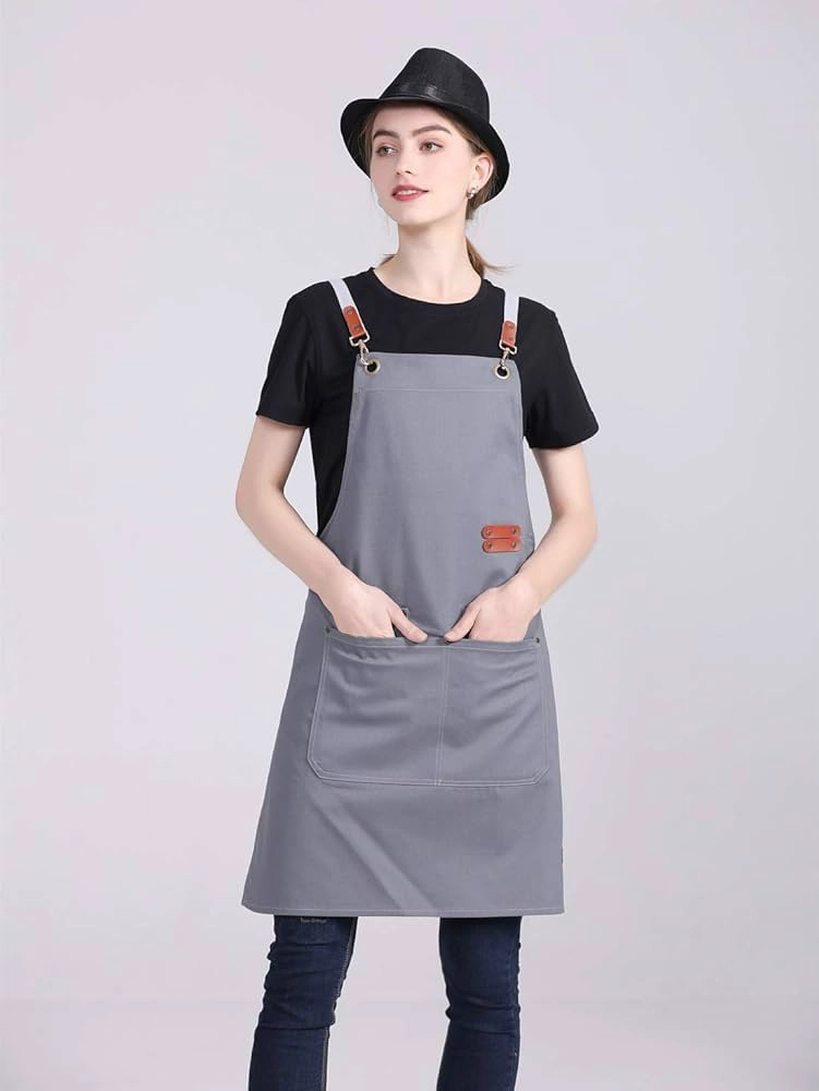 DELANTAL CLASICA IMPERMEABLE PERCHERA RESTAURANT (Gris) - 1