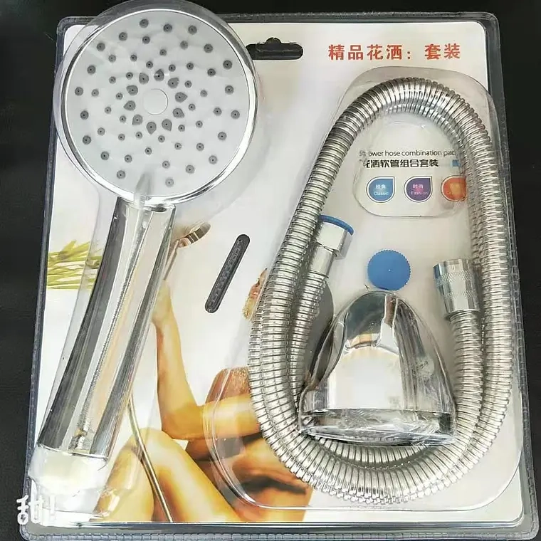 KIT CABEZAL PARA DUCHA TELE FONO + MANGUERA + SOPORTE - 1