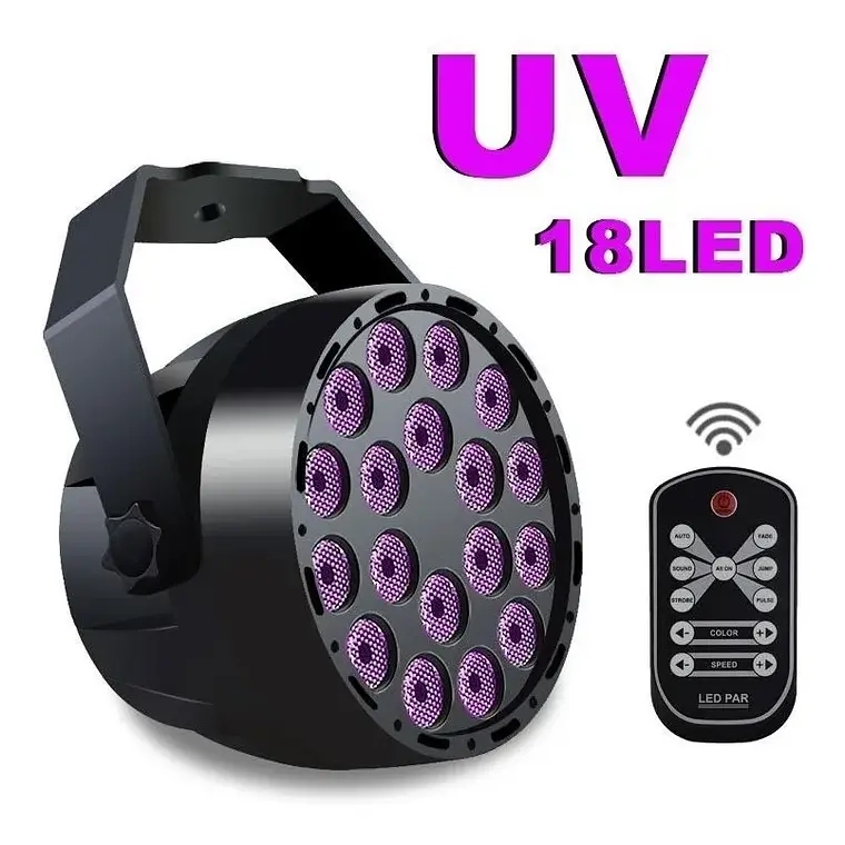FOCO LED UV 3WX18 ULTRAVIOLETA FIESTA FLUOR DMX CONTROL - 1