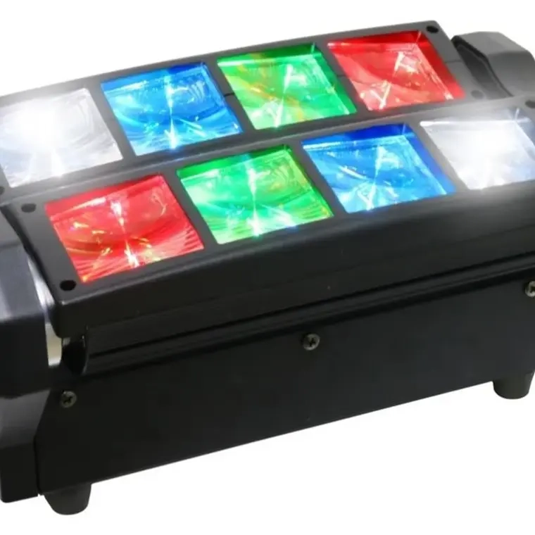 CABEZA MOVIL LED SPIDER BEAM RGBW DMX 8X3W LUZ DISCO - 1