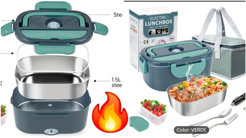 LONCHERA ELE CTRICA CIGARRERA TERMO COMIDA TAPER LUNCH BOX - 1