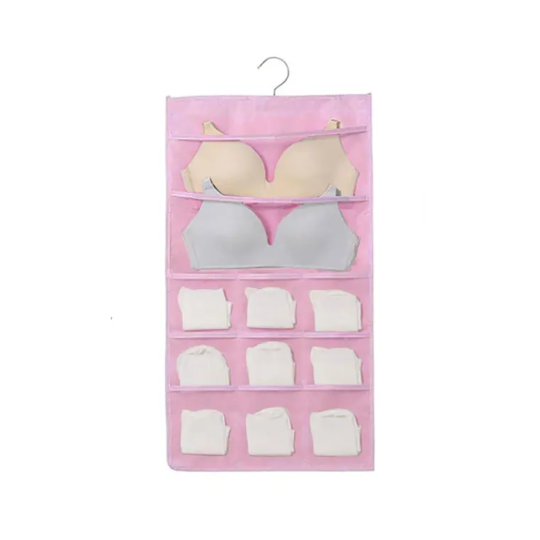 ORGANIZADOR COLGANTE SOSTENES CALCETAS ROPA INTERIOR 5NIVELS (Rosado) - 1