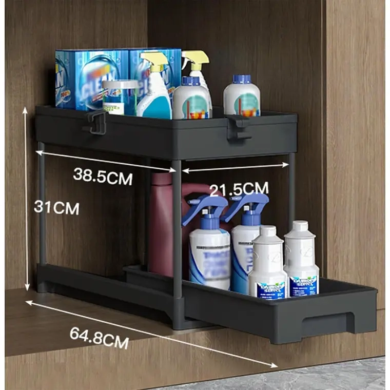 ORGANIZADOR MULTIFUNCIONAL DE COCINA BAÑO ESTANTE DESLIZANTE - 1