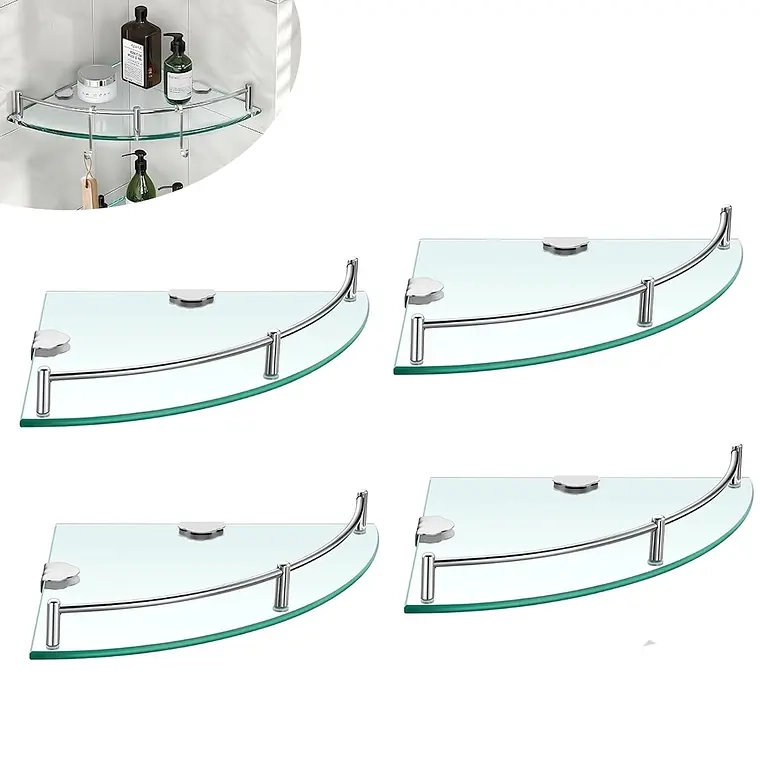 PACK 4 ORGANIZADOR REPISA ESQUINERAS DE VIDRIO DUCHA ESTANTE - 1