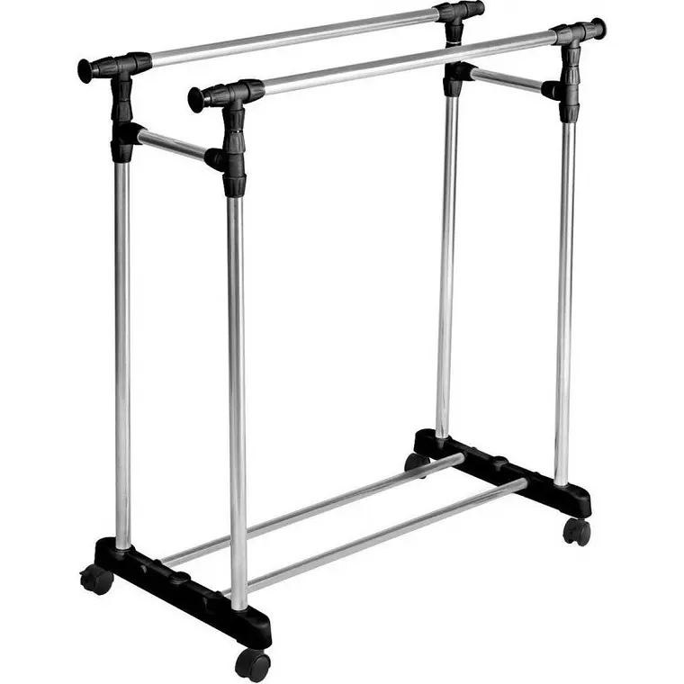 PERCHERO COLGADOR EXHIBIDOR ROPA DOBLE METALICO - 1