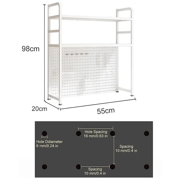 RACK ESTANTE ORGANIZADOR DE ESCRITORIO 2 NIVELES 55X98X20 - 1