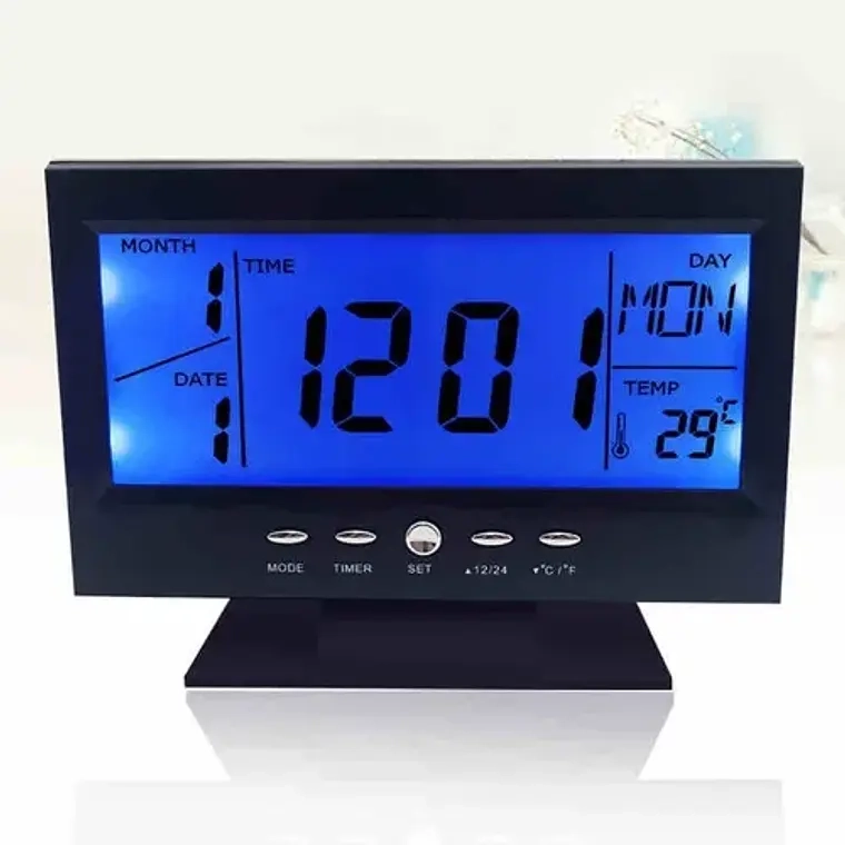 RELOJ DESPERTADOR DIGITAL PANTALLA LCD LED DS-8082 - 1