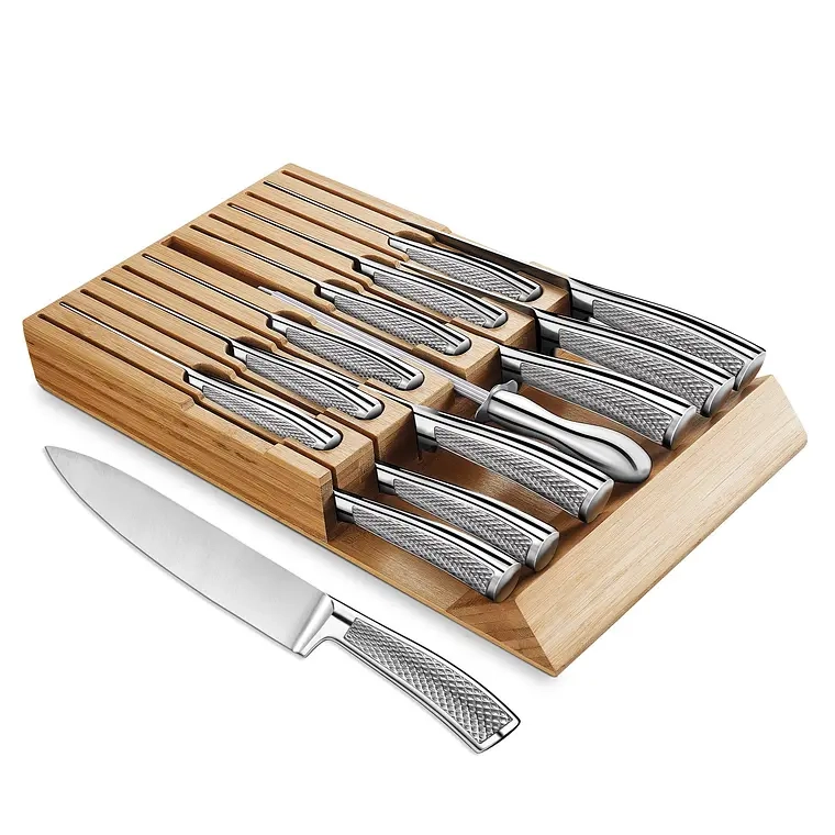 SET CUCHILLOS DE COCINA ACERO INOXIDABLE 14PCS - 1