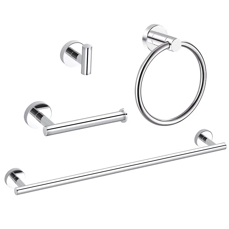 SET DE 4 ACCESORIOS BAÑO ACERO INOXIDABLE - 1