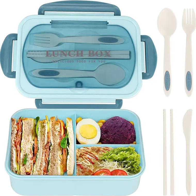TAPER HERMICO PARA COMIDAS CONTENEDOR + CUBIERTOS - 1