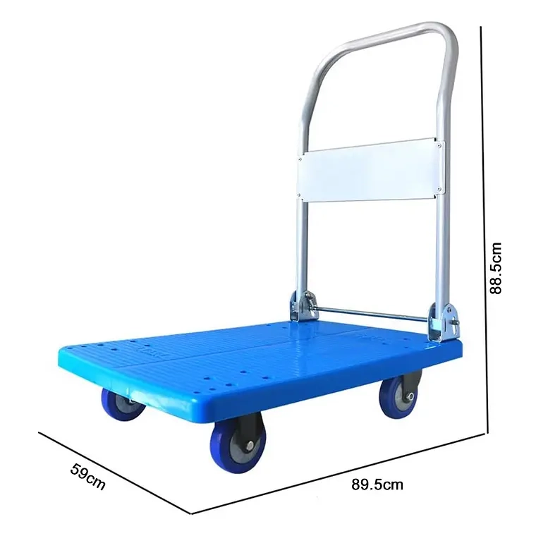CARRO CARGA YEGUA PLEGABLE PLATAFORMA GRANDE 300-400KG 90X60 - 1