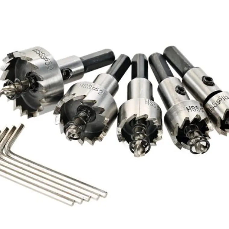JUEGO DE 5 BROCAS CORONA PERFORADORA METAL - 1