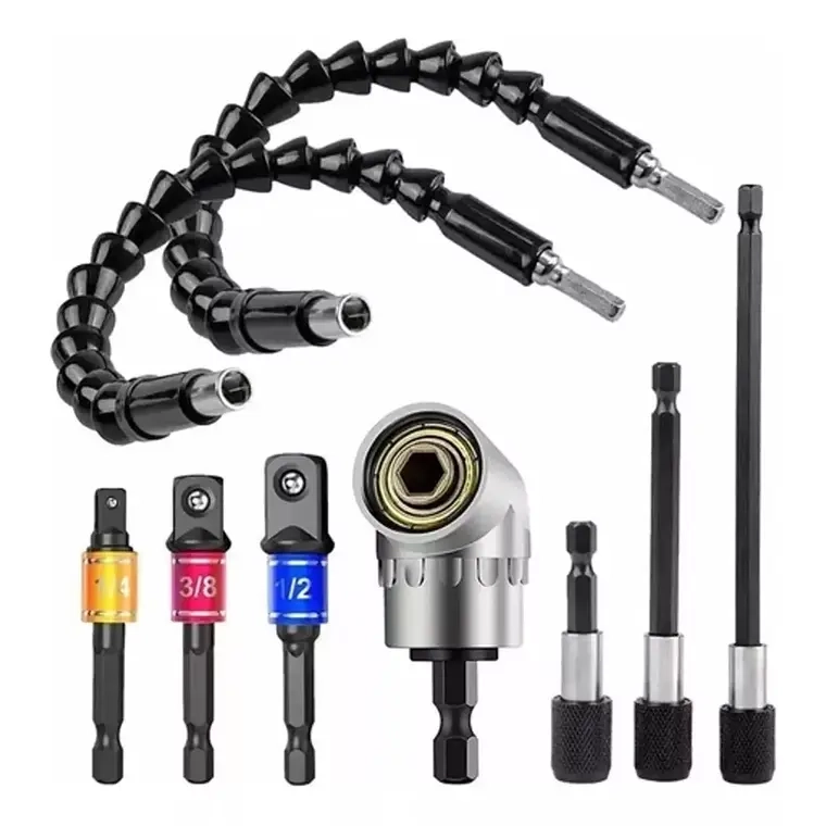KIT 9 DE JUEGO BROCAS EXTENSION 1/2-3/8-1/4 DADO UNIVERSAL - 1