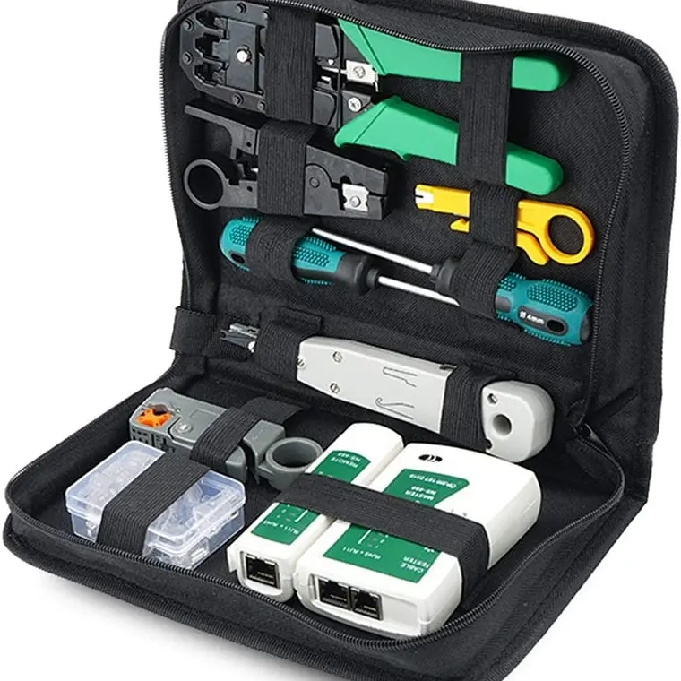 KIT DE HERRAMIENTAS PARA REDES CRIMPEADORA PELACABLE RJ45 - 1