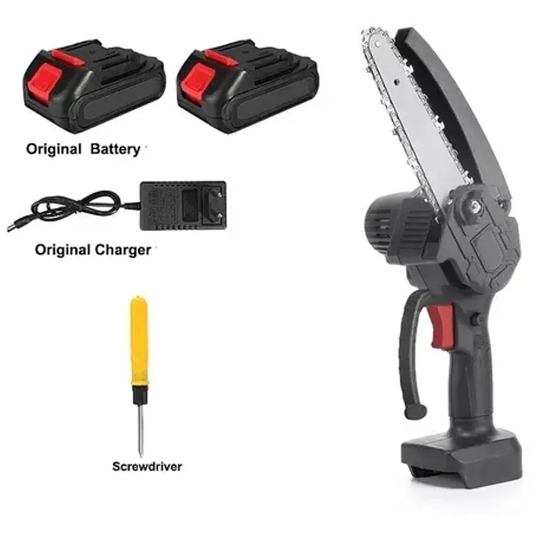 MINI SIERRA PODADORA ELE CTRICA PORTATIL 2 BATERIA RECARGABLE - 1