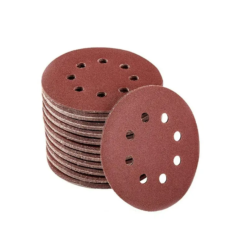 SET 100 LIJAS #180 VELCRO CON 8 ORIFICIOS 125MM 5 PULGADAS - 1