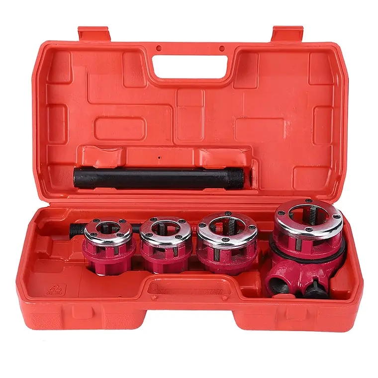 SET JUEGO DE TERRAJAS MANUAL PARA TUBO 4 PIEZAS 1/2 - 1 1/4 - 1