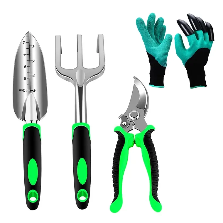 SET 4 PIEZAS HERRAMIENTAS JARDINERIA HUERTO PLANTAS - 1