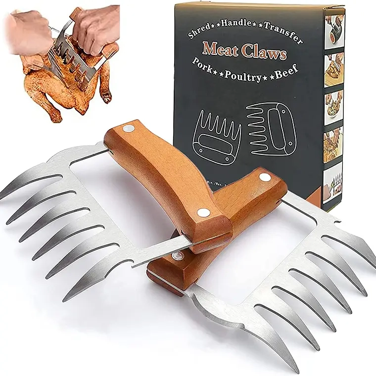 X2 GARRAS DE OSO ACERO INOXIDABLE PARA ASADOS PARRILLA BBQ - 1