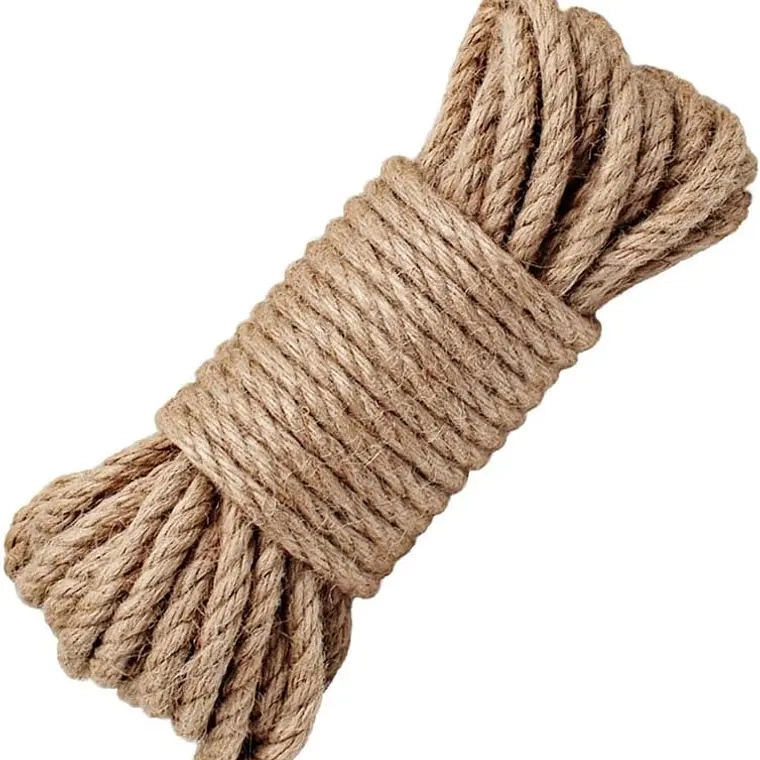 CUERDA CAÑAMO YUTE 10 MTS 8 MM SOGA DECORACION ARTESANIAS - 1