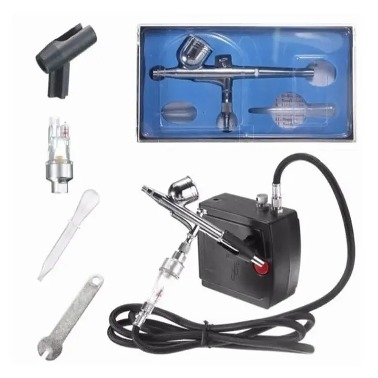 KIT AEROGRAFO PROFESIONAL COMPRESOR FILTRO MANGUERA - 1