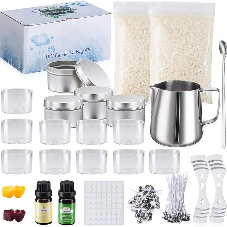 KIT DE FABRICACION DE VELAS PARA PRINCIPIANTES, 153 PIEZAS - 1