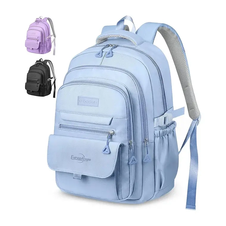 MOCHILA URBANA ESCOLAR PARA VIAJE BOLSA NOTEBOOK ANTIRROBO (Celeste) - 1