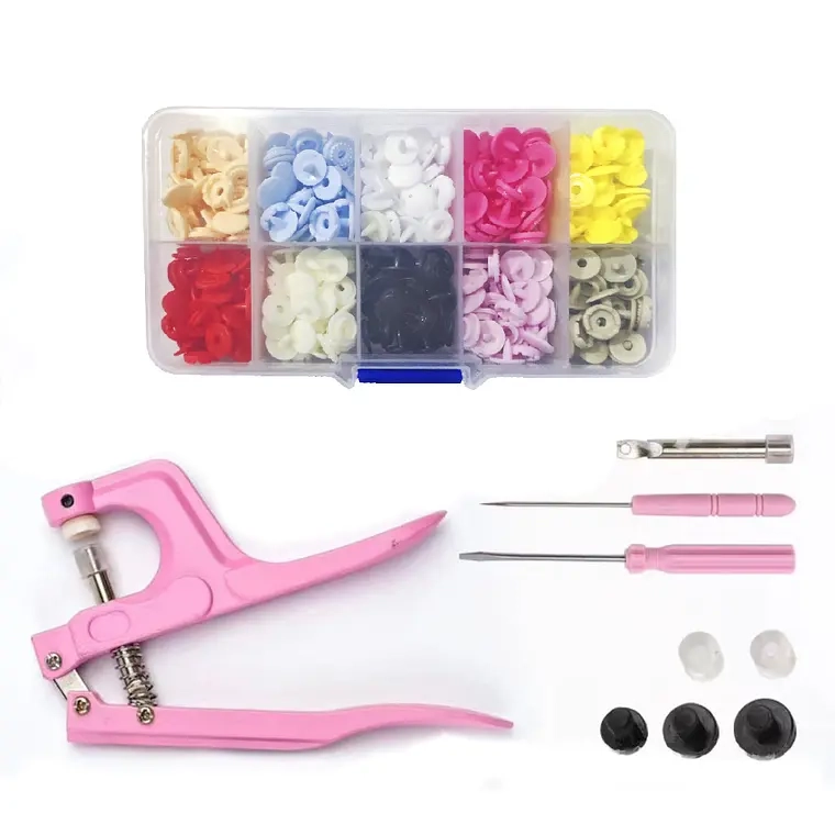 PINZA REMACHADORA PARA BROCHES PLASTICOS SNAP + 100 BROCHES - 1