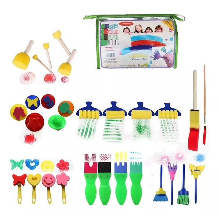 SET 29 ESPONJA CEPILLO BROCHA PINCEL PARA PINTAR/PINTURA ARTE - 1