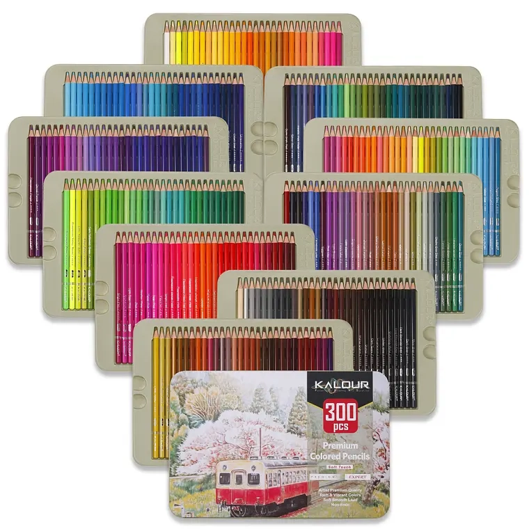 SET 300 LAPICES COLORE ARTE PROFESIONAL DIBUJO CAJA METALICA - 1