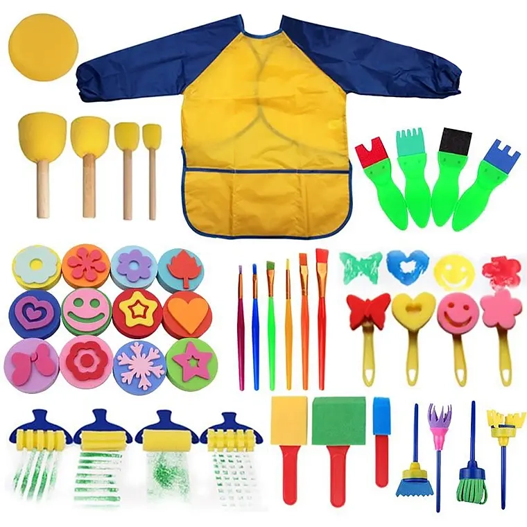 SET DE ARTE 43 PZS PARA NIÑOS KIT PARA PINTAR ESPONJAS - 1