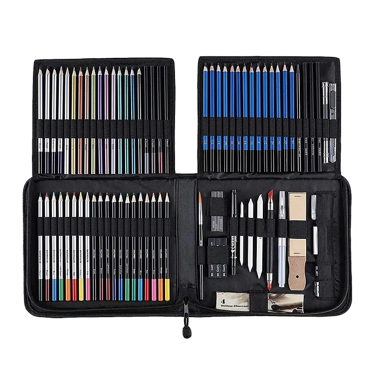 SET LAPICES COLORES 83 PZS DIBUJO PROFESIONAL ESTUCHE - 1