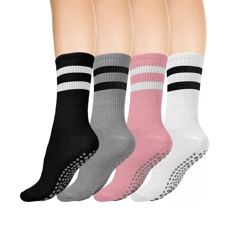CALCETINES ANTIDESLIZANTES YOGA PILATES APTITUD SET 2 PARES (Blanco) - 1