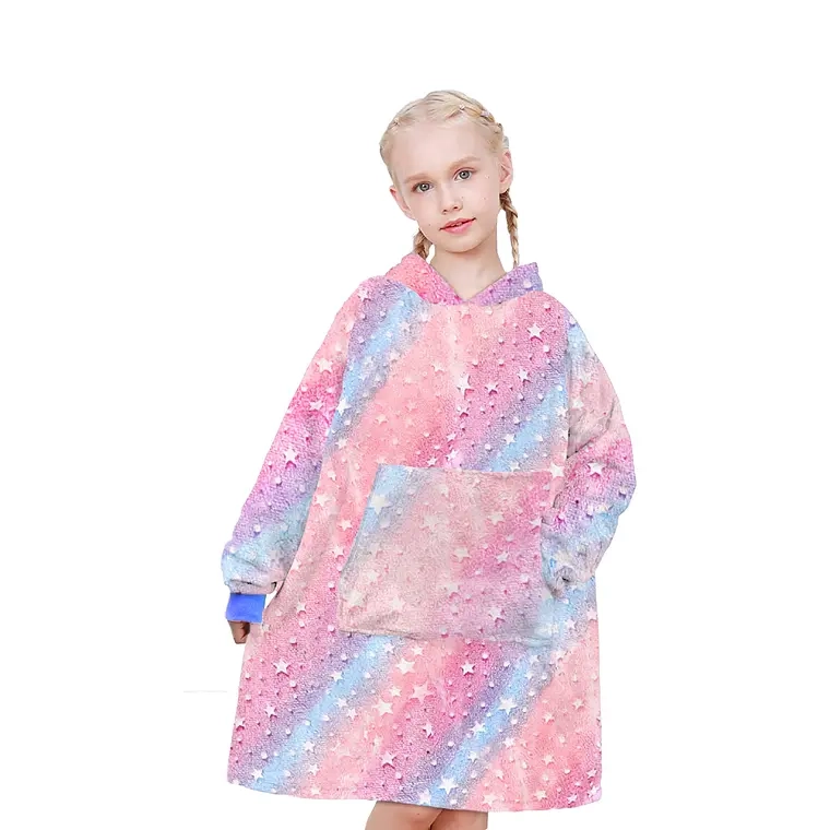 POLERON DE FRANELA CON CAPUCHA PARA NIÑOS LUMINOSO DISEÑOS (Nave espacial gris) - 1
